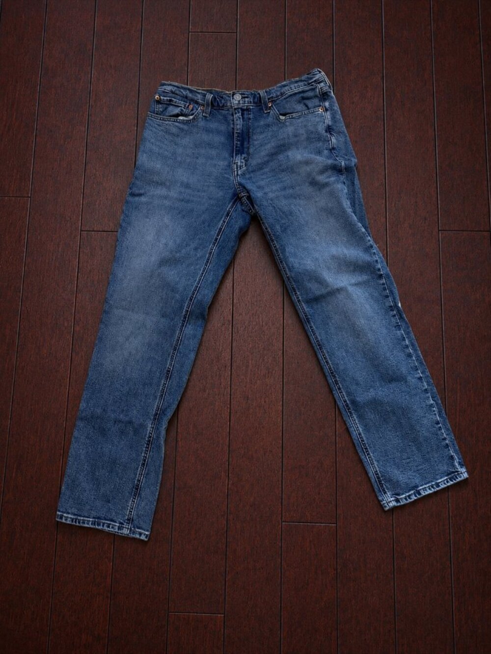Levi's 541 Athletic Taper Jeans Men's 34x34 Medium Wash Blue Denim Stretch Zip F